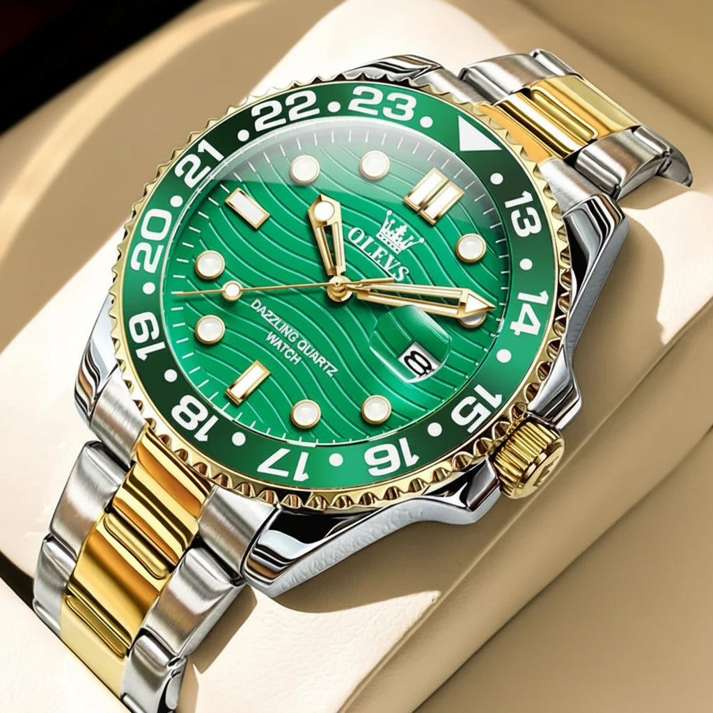 OLEVS 3610 Luxury Diving Series Colorful Bezel Fashion Original Quartz Watch - OLEVS