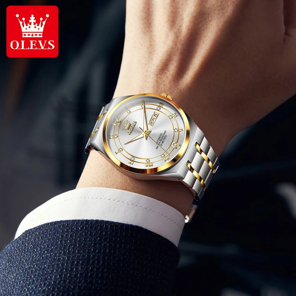 OLEVS 7068 Luminous, Sport Date Dual Calendar Automatic Watch - OLEVS