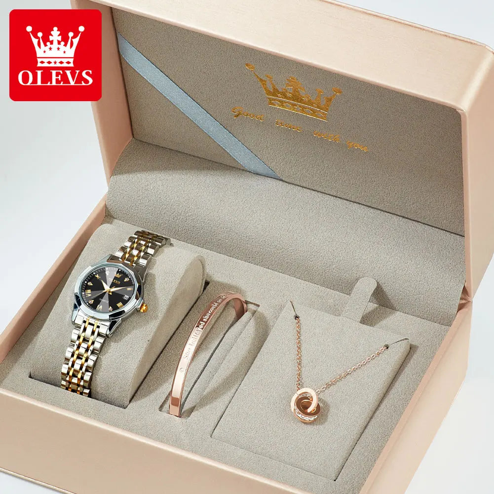 OLEVS 9931 Luxury Diamond Quartz Watch For Women - OLEVS