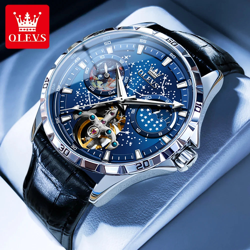 OLEVS 6689 Fully Automatic Watch Moon Phase Starry Disk - OLEVS