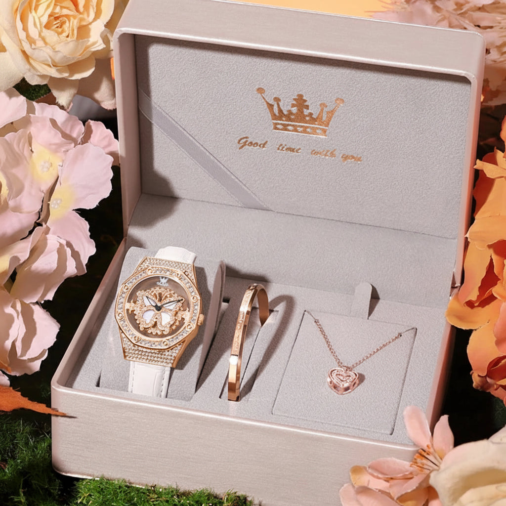 OLEVS 9996 Butterfly Luxury Quartz Watch For Women - OLEVS