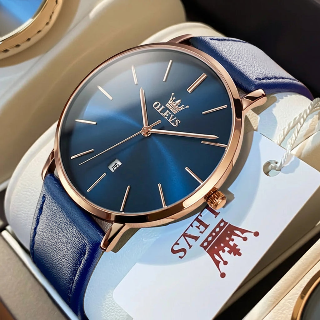 OLEVS 5869 Leather Strap - OLEVS