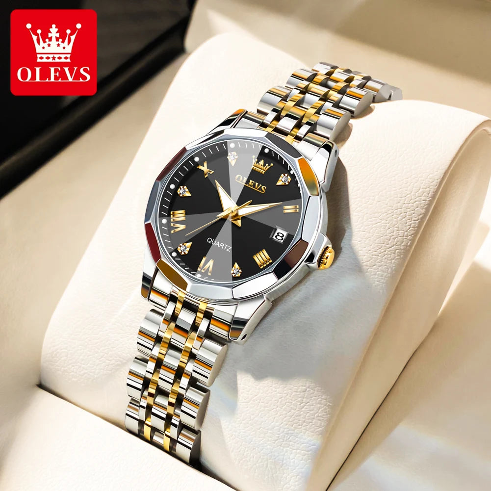 OLEVS 9931 Luxury Diamond Quartz Watch For Women - OLEVS