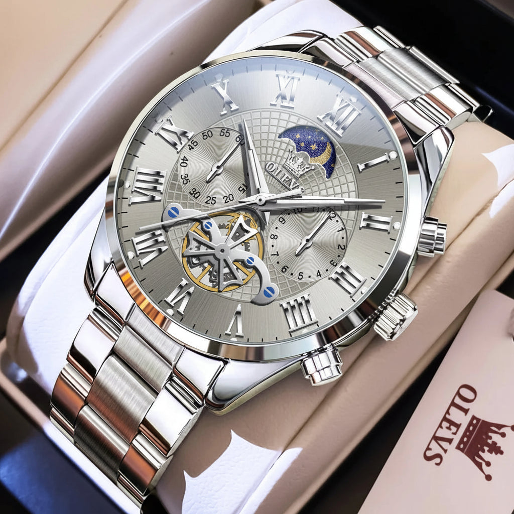 OLEVS 3640 Moon Phase Quartz Watch