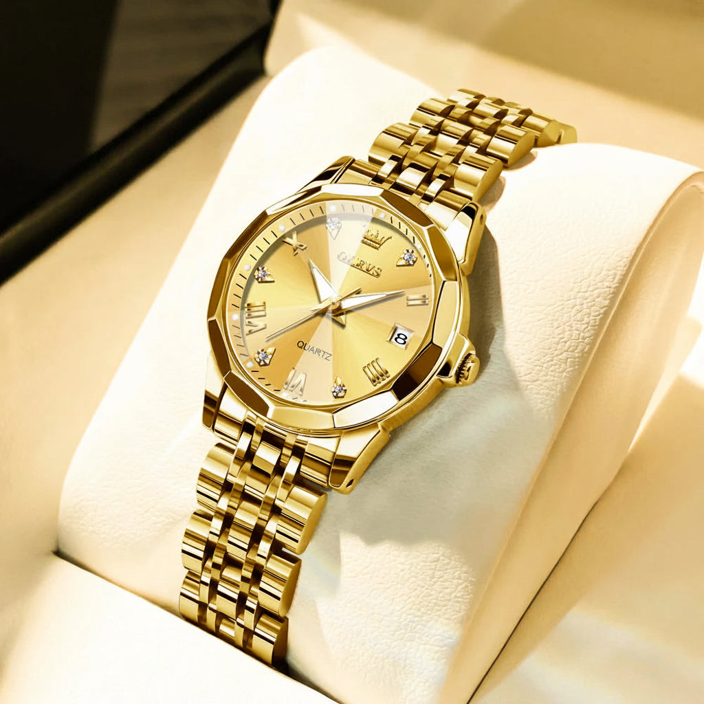 OLEVS 9931 Luxury Diamond Quartz Watch For Women - OLEVS