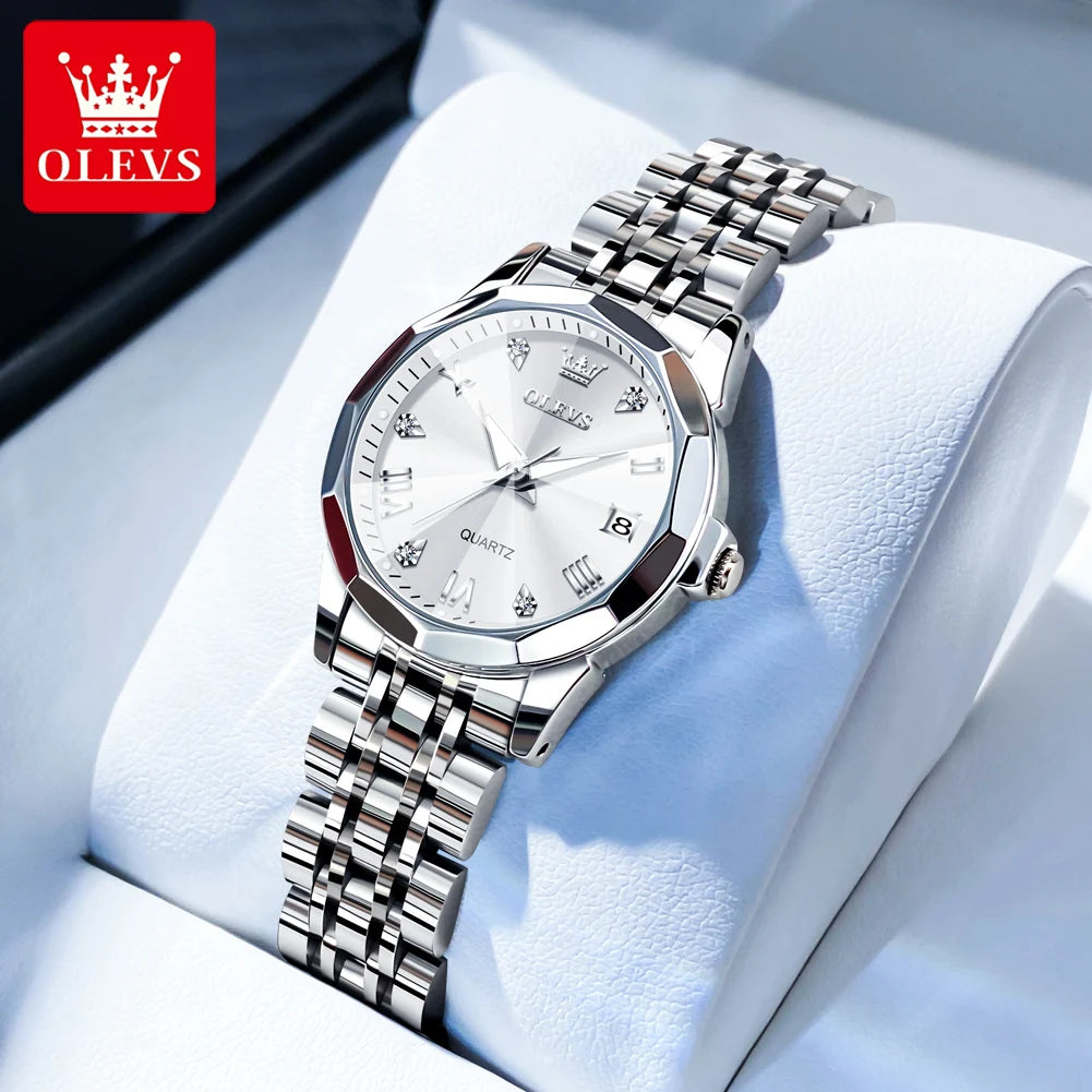 OLEVS 9931 Luxury Diamond Quartz Watch For Women - OLEVS
