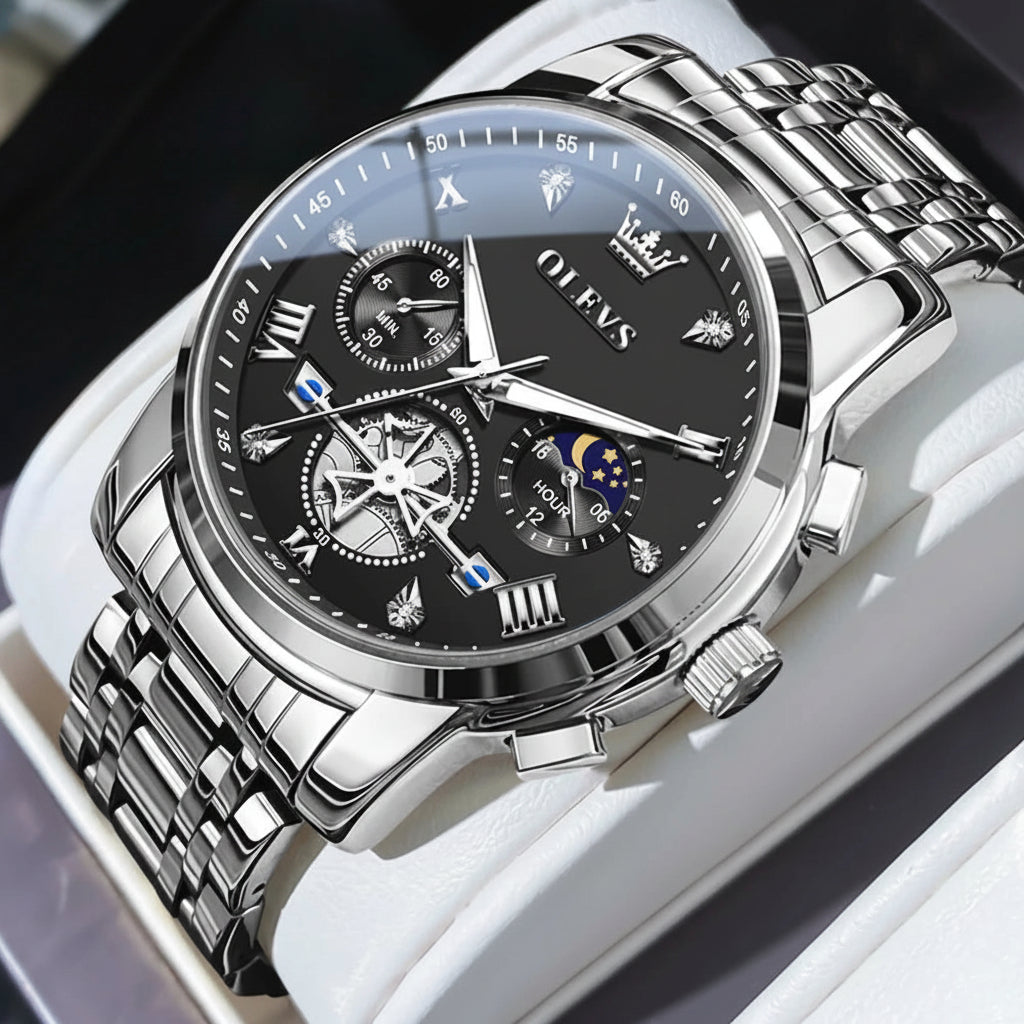 OLEVS 2856 Fitwheel, Chronograph Stainless Steel Watch - OLEVS