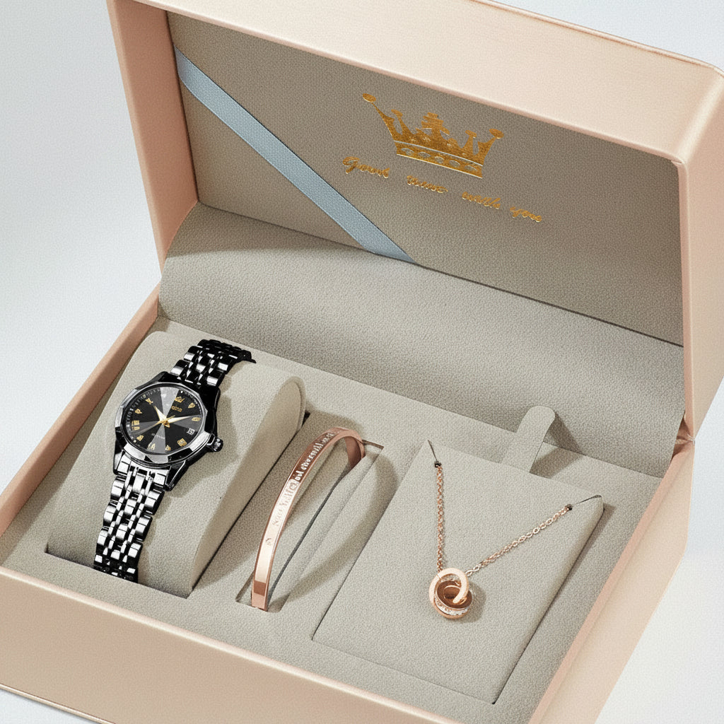 OLEVS 9931 Luxury Diamond Quartz Watch For Women - OLEVS