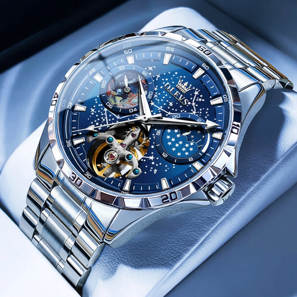 OLEVS 6689 Fully Automatic Watch Moon Phase Starry Disk - OLEVS