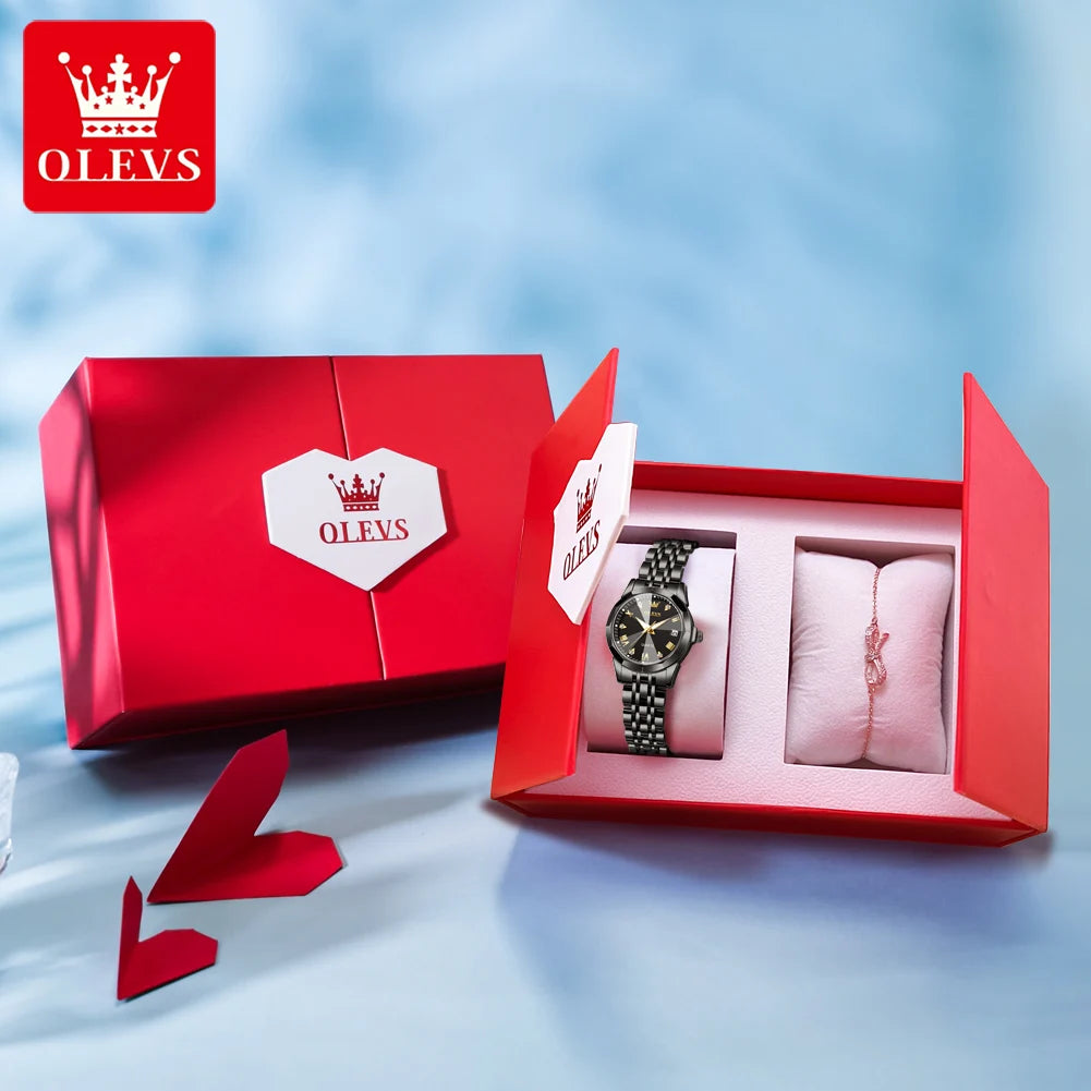 OLEVS 9931 Luxury Diamond Quartz Watch For Women - OLEVS
