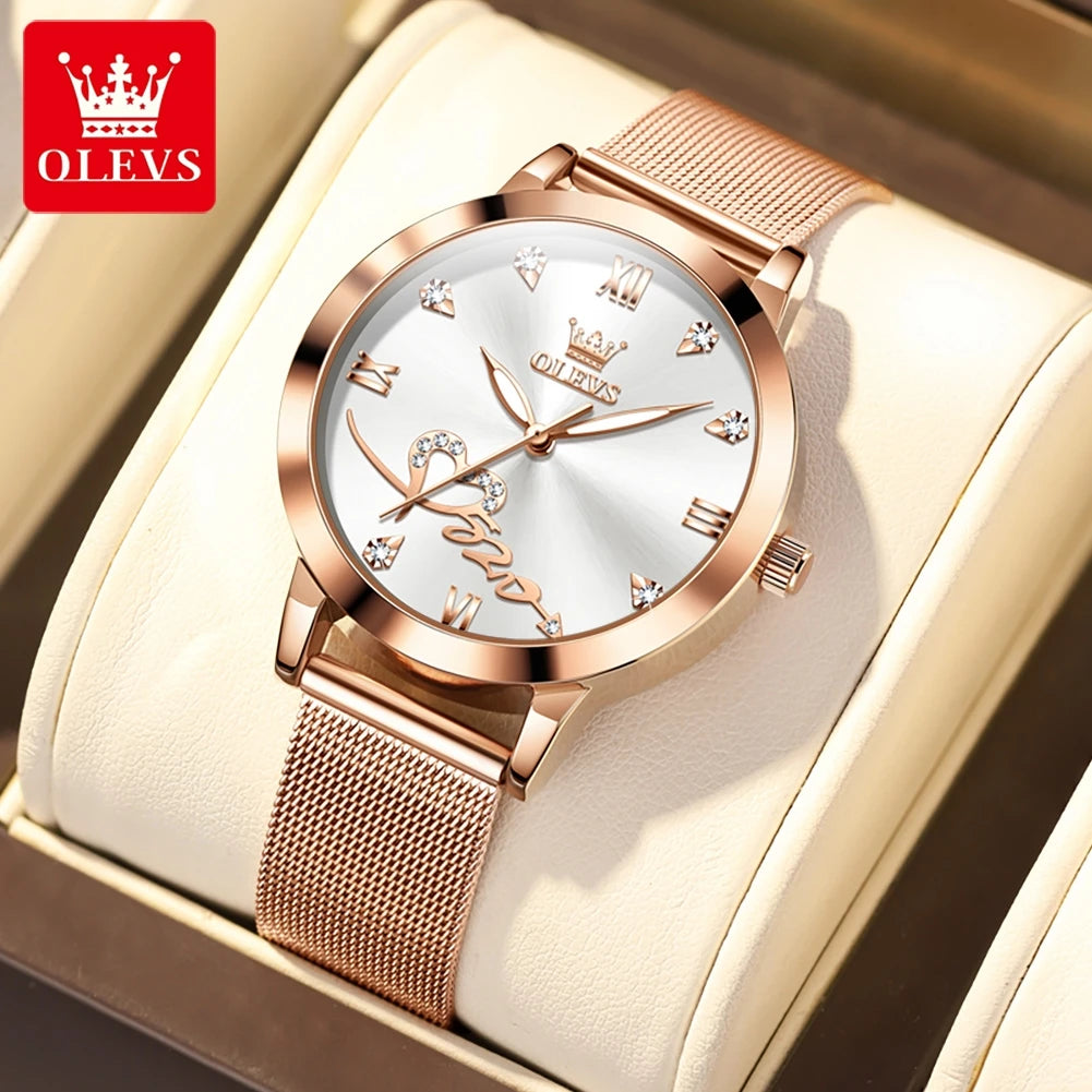 OLEVS 5530 Luxury Love Heart Diamond Ladies Watch - OLEVS