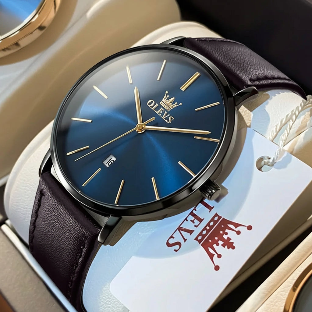 OLEVS 5869 Leather Strap - OLEVS