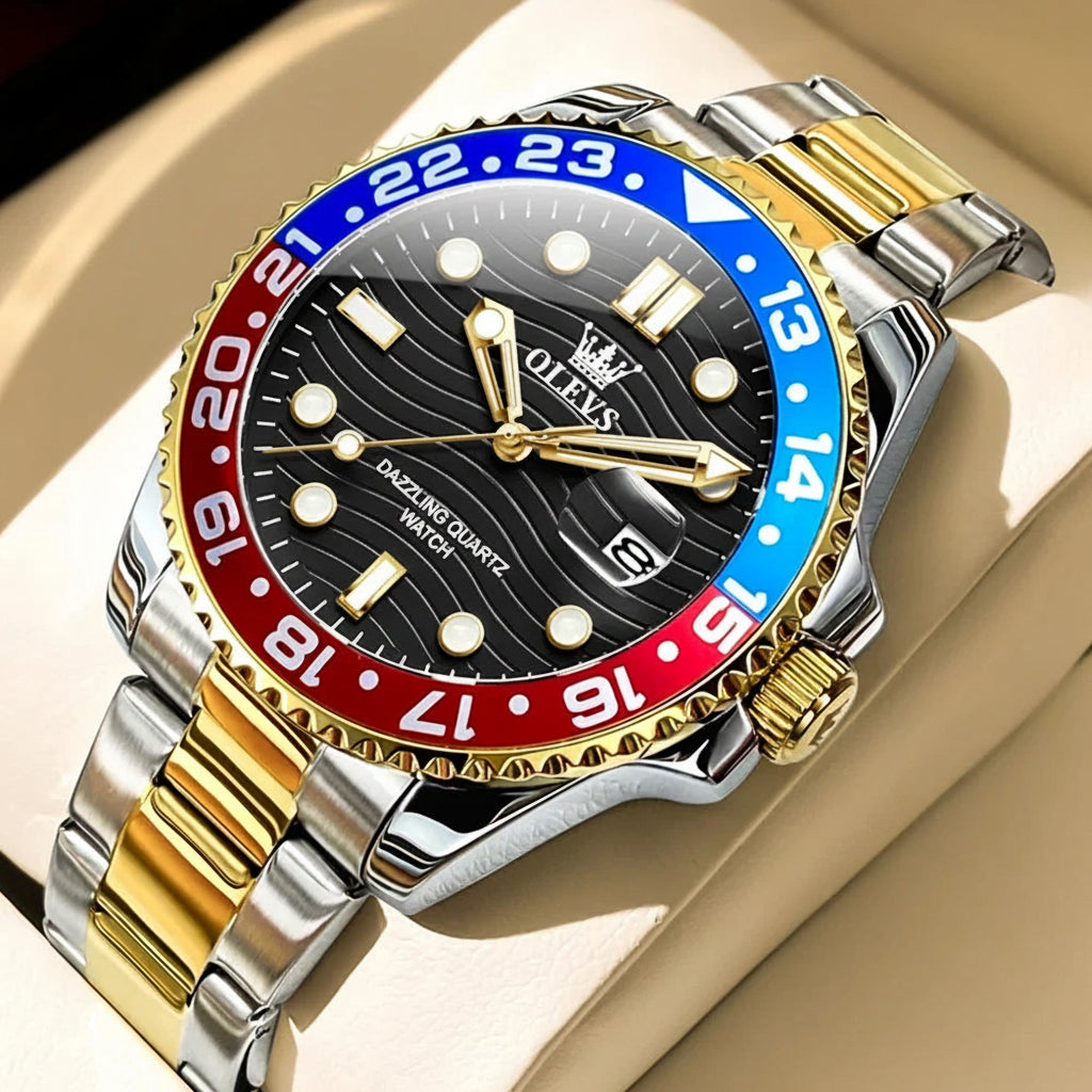 OLEVS 3610 Luxury Diving Series Colorful Bezel Fashion Original Quartz Watch - OLEVS