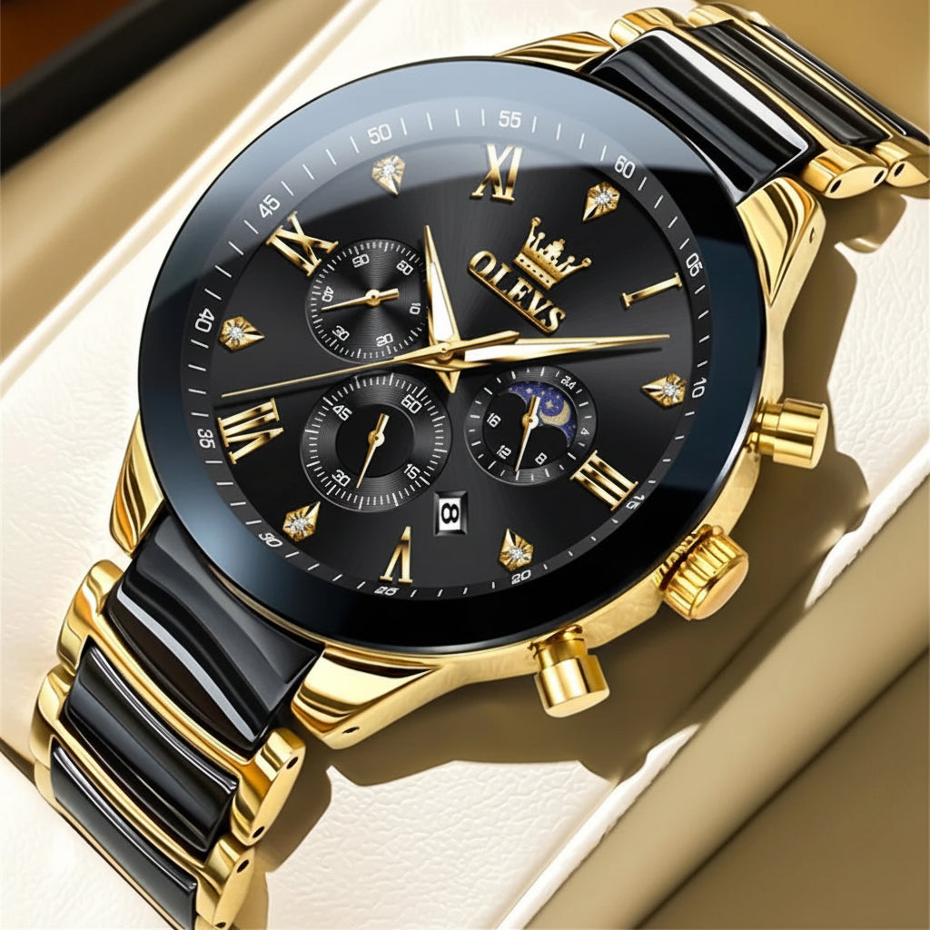 OLEVS 7004 Moon Phase Quartz Watch