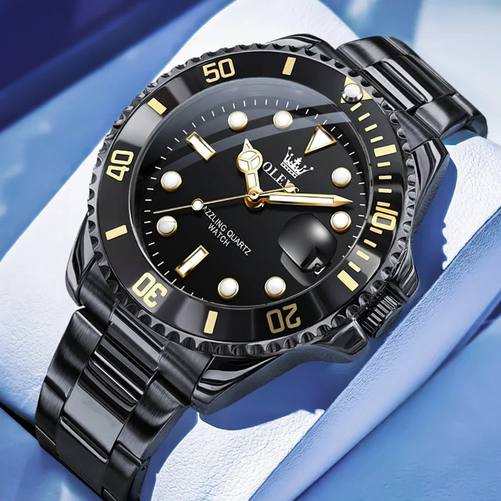 OLEVS 5885 Quartz Stainless Steel Divers Watch - OLEVS