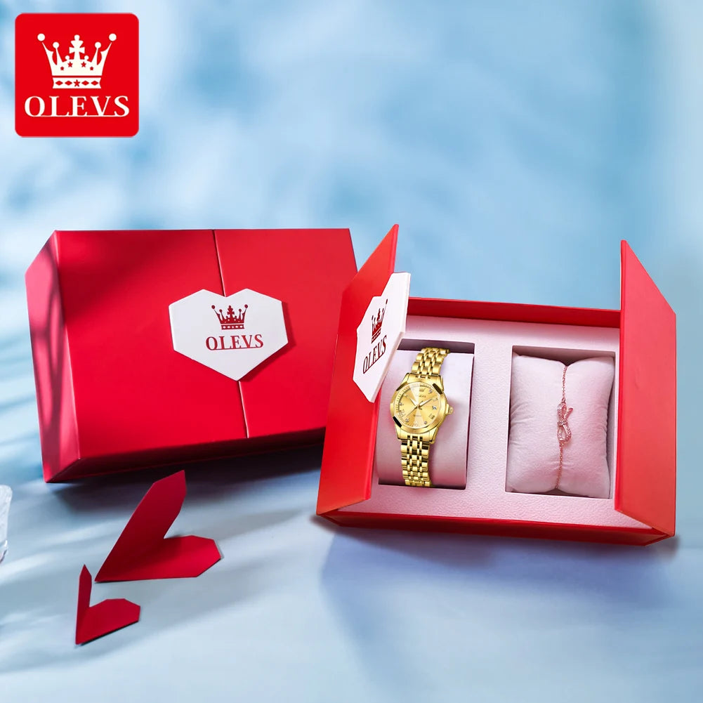 OLEVS 9931 Luxury Diamond Quartz Watch For Women - OLEVS