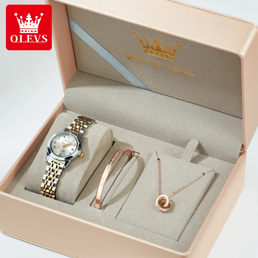 OLEVS 9931 Luxury Diamond Quartz Watch For Women - OLEVS