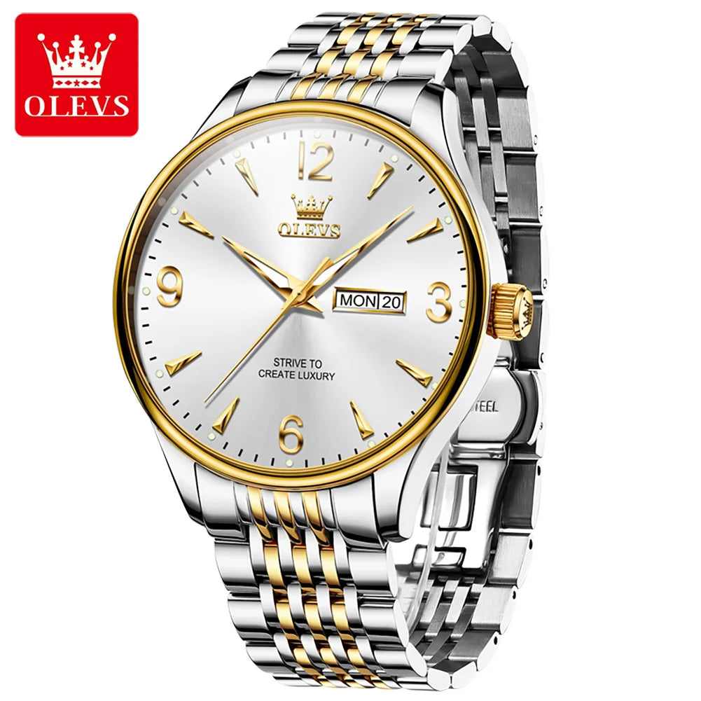 OLEVS 2928 Original Men's Watches Fashion Simple Auto Date Digital Dial Elegant Man Wristwatch Luxury Brand Quartz Watch for Men OLEVS Official Watch Store