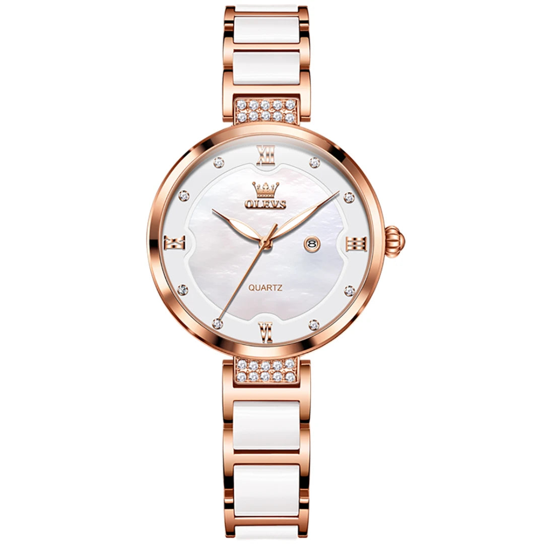 OLEVS 5589 Ceramic Watchband Ladies Wristwatch - OLEVS