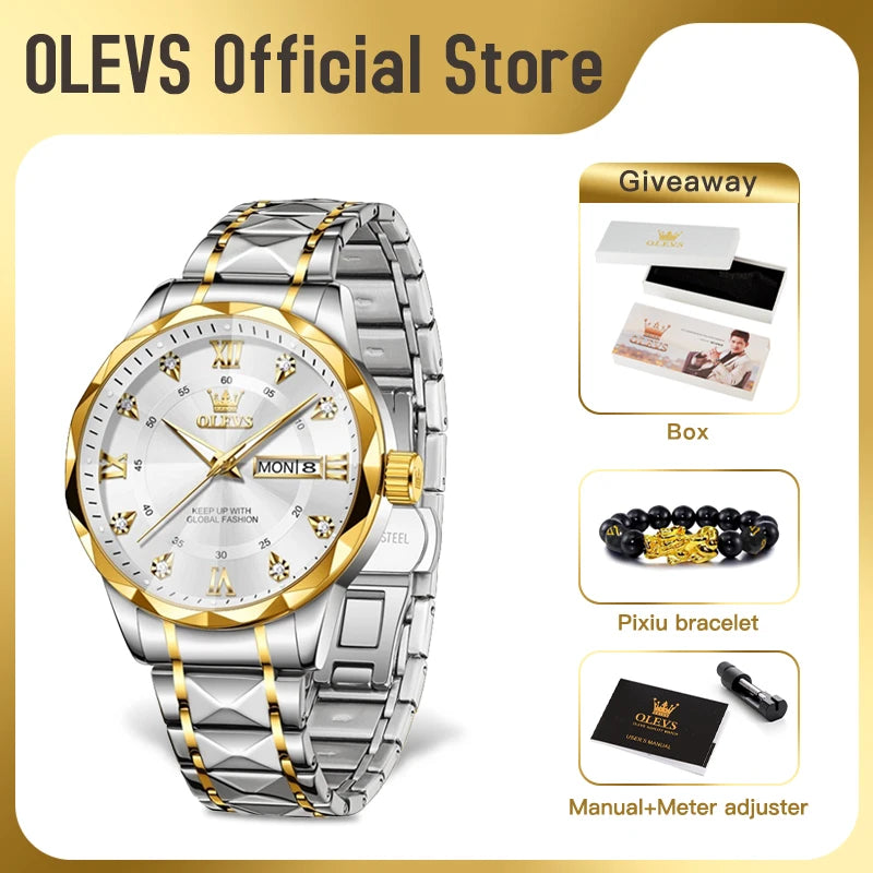 OLEVS 5609 Mens Watch Original Quartz - OLEVS