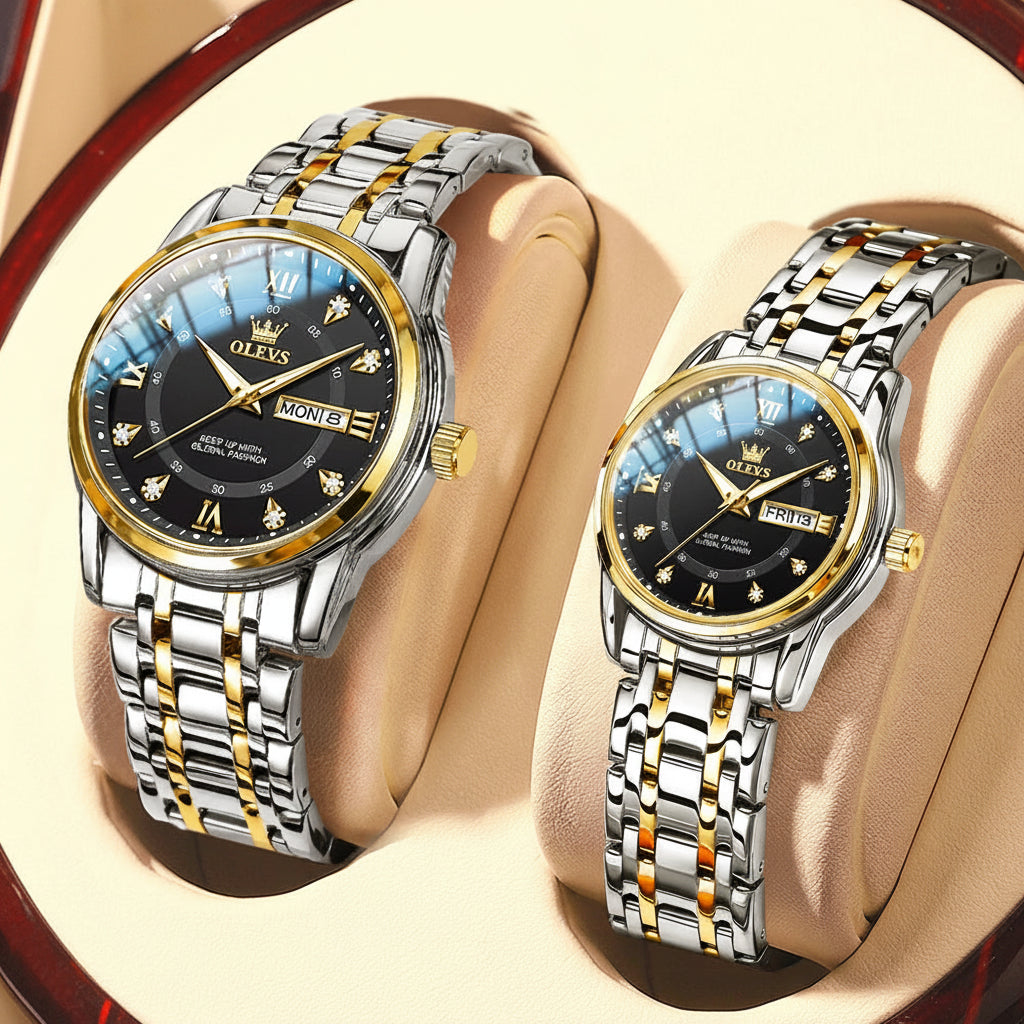 OLEVS 5513 Couple Watch Stainless Steel - OLEVS