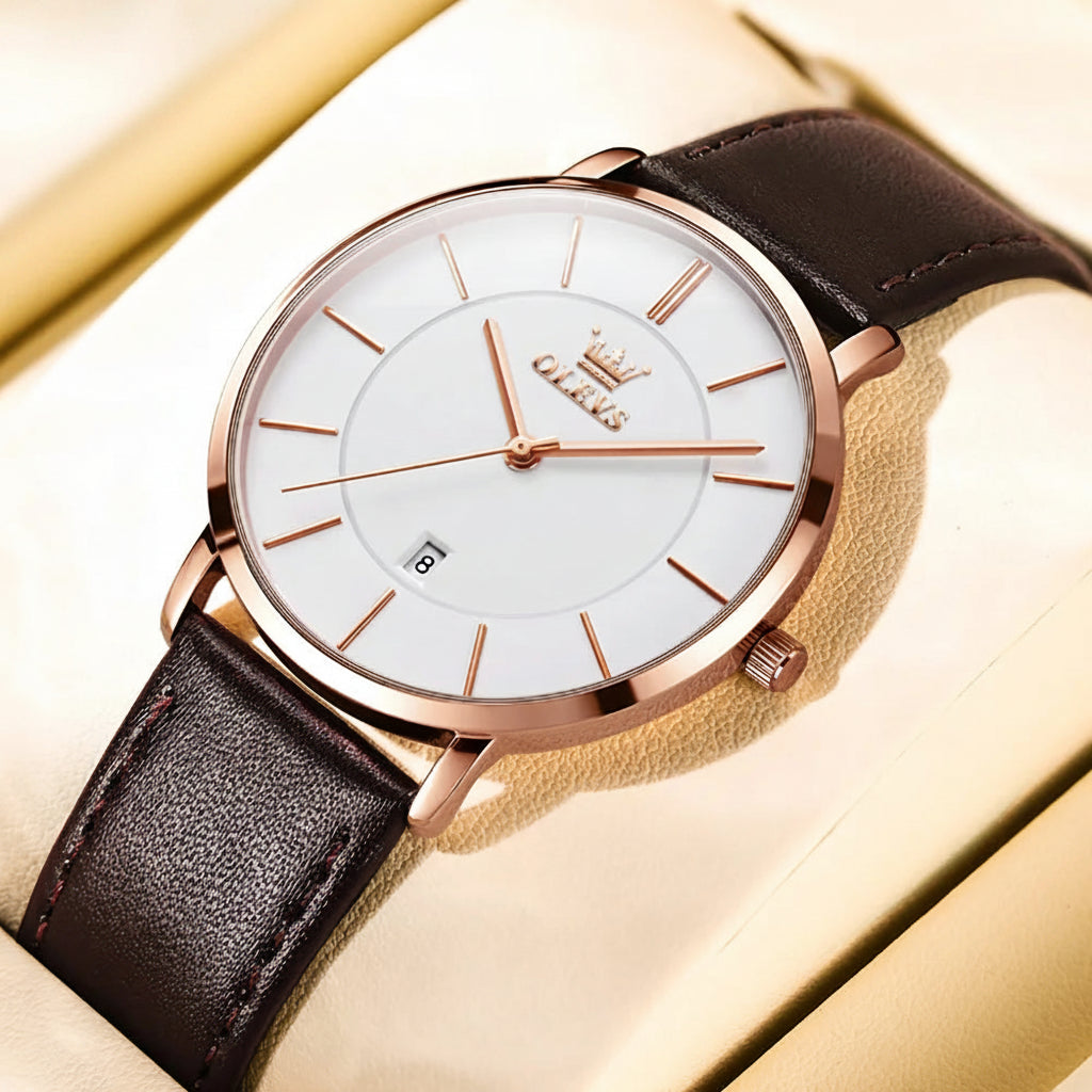 OLEVS 5869 Leather Strap - OLEVS