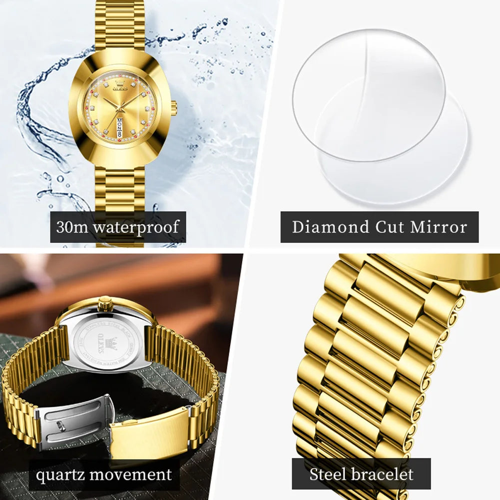 OLEVS 7017 Women's Luxury Diamond Accents Quartz Watch - OLEVS
