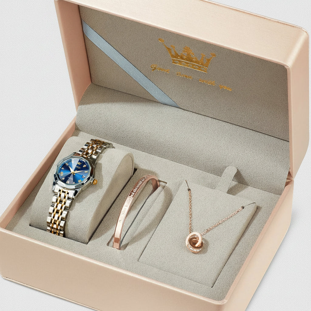 OLEVS 9931 Luxury Diamond Quartz Watch For Women - OLEVS