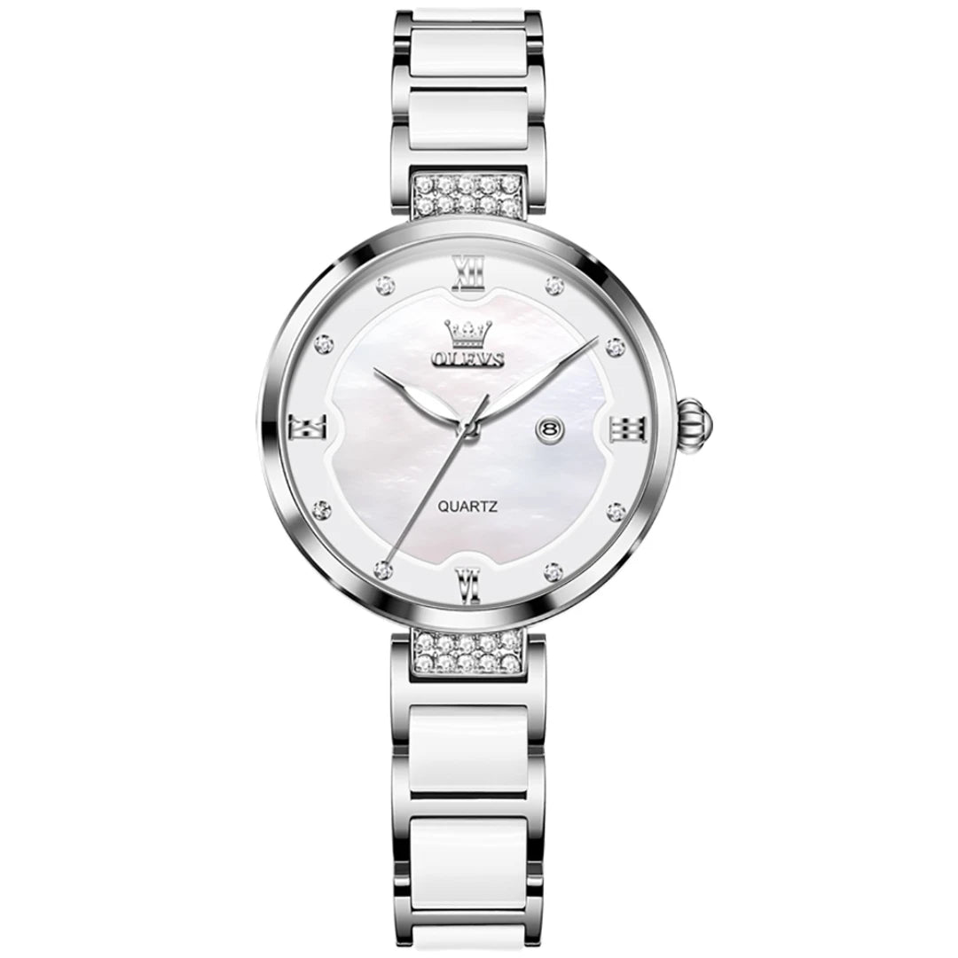 OLEVS 5589 Ceramic Watchband Ladies Wristwatch - OLEVS