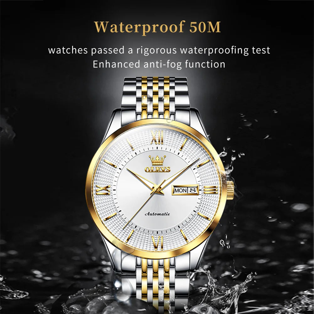 OLEVS 6657 Original Mechanical Day-Date Men's Watch OLEVS