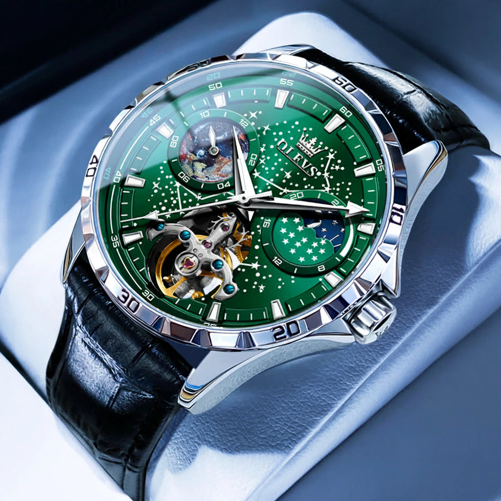 OLEVS 6689 Fully Automatic Watch Moon Phase Starry Disk - OLEVS