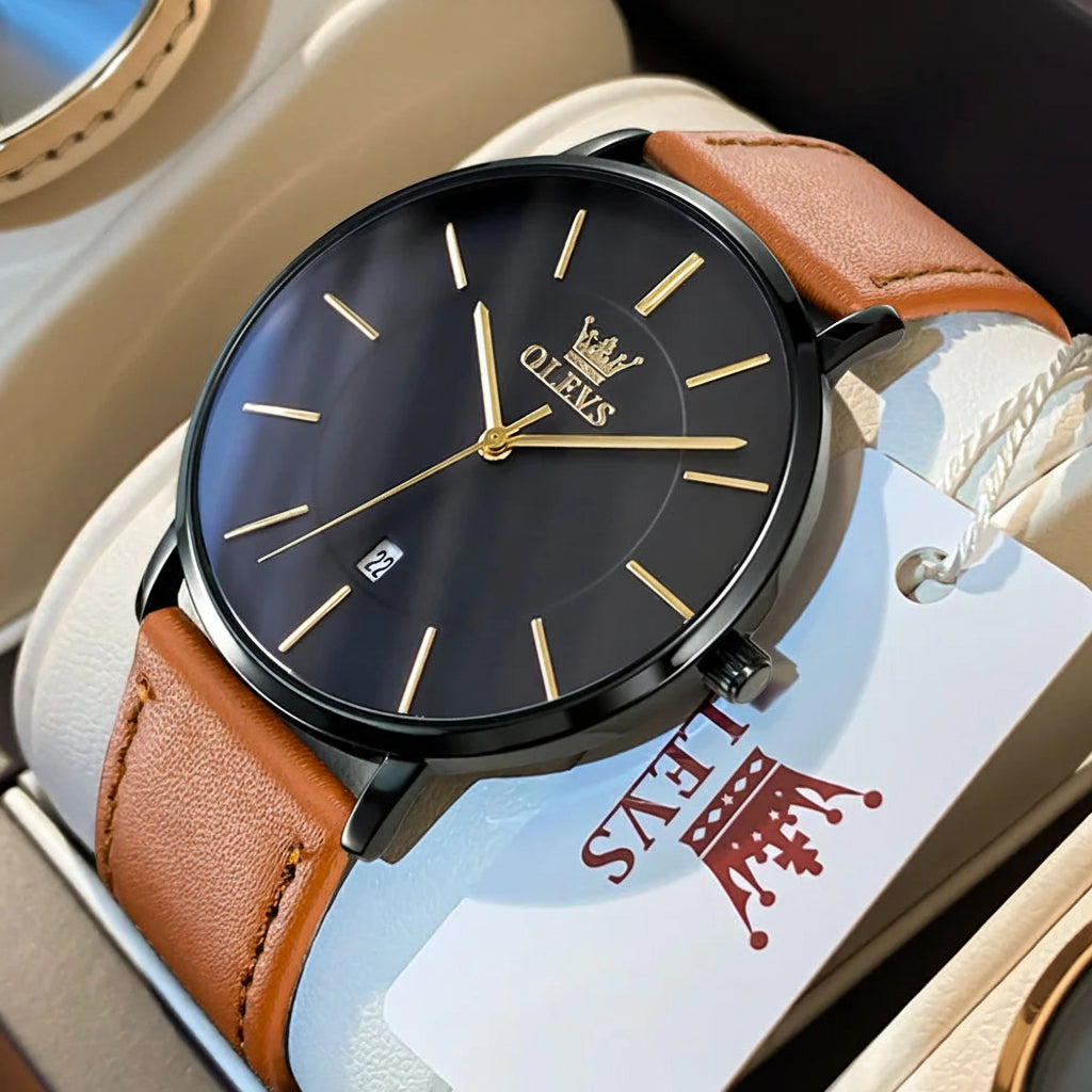 OLEVS 5869 Leather Strap - OLEVS