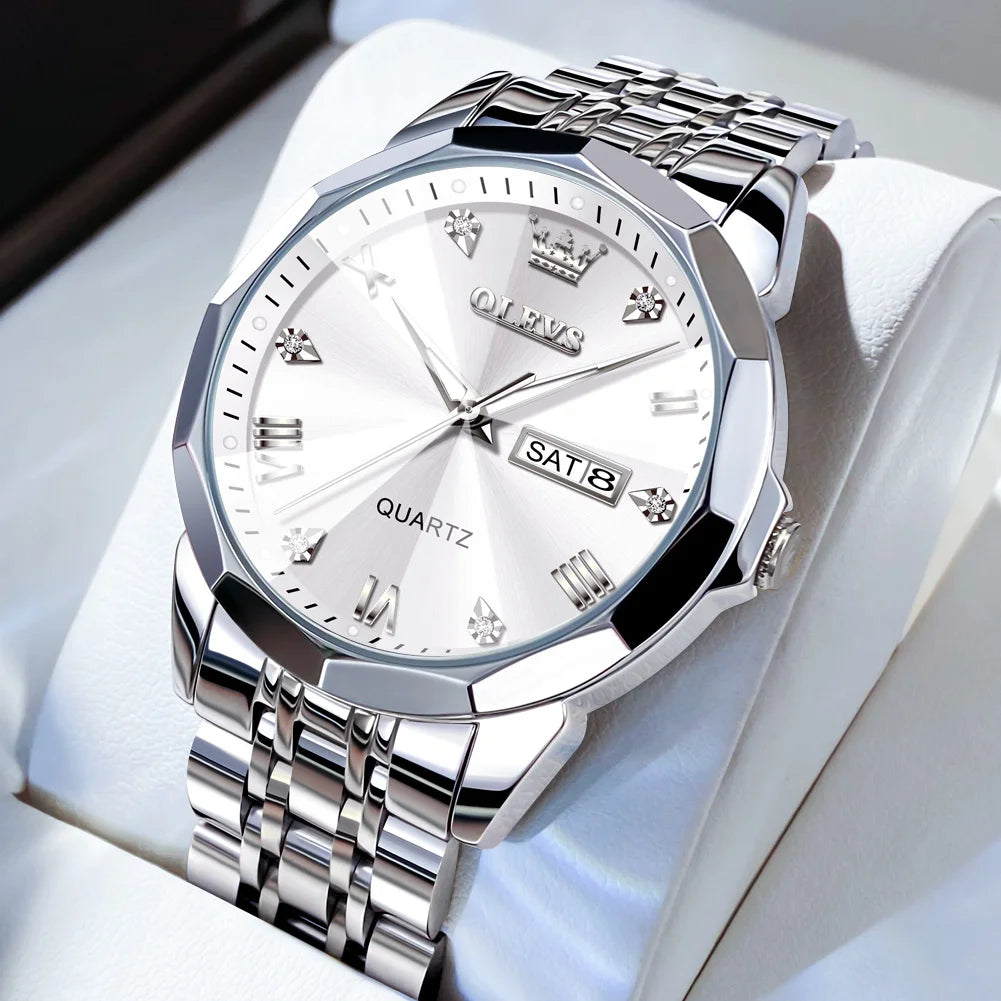 OLEVS 9931 Rhombus Mirror Men's Quartz Watch - OLEVS