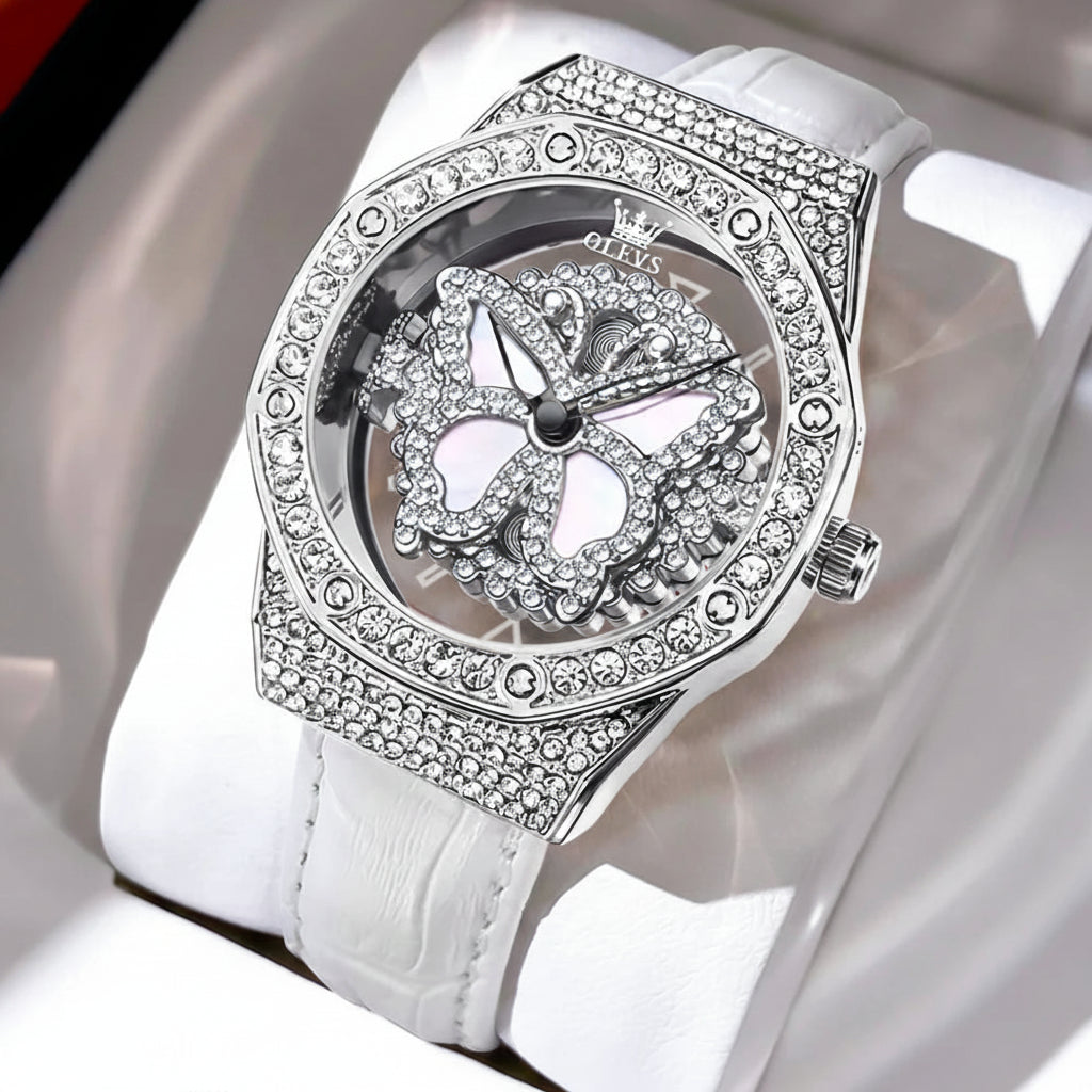 OLEVS 9996 Butterfly Luxury Quartz Watch For Women - OLEVS