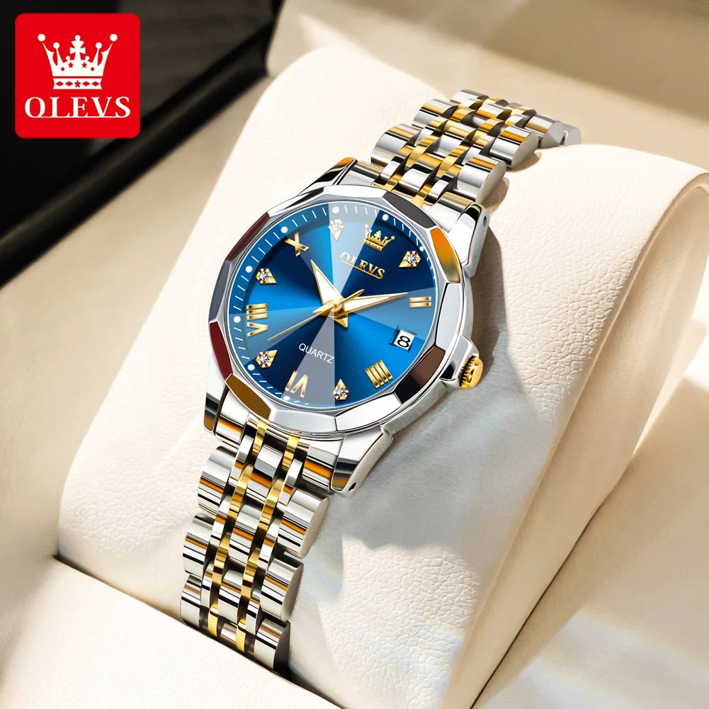 OLEVS 9931 Luxury Diamond Quartz Watch For Women - OLEVS