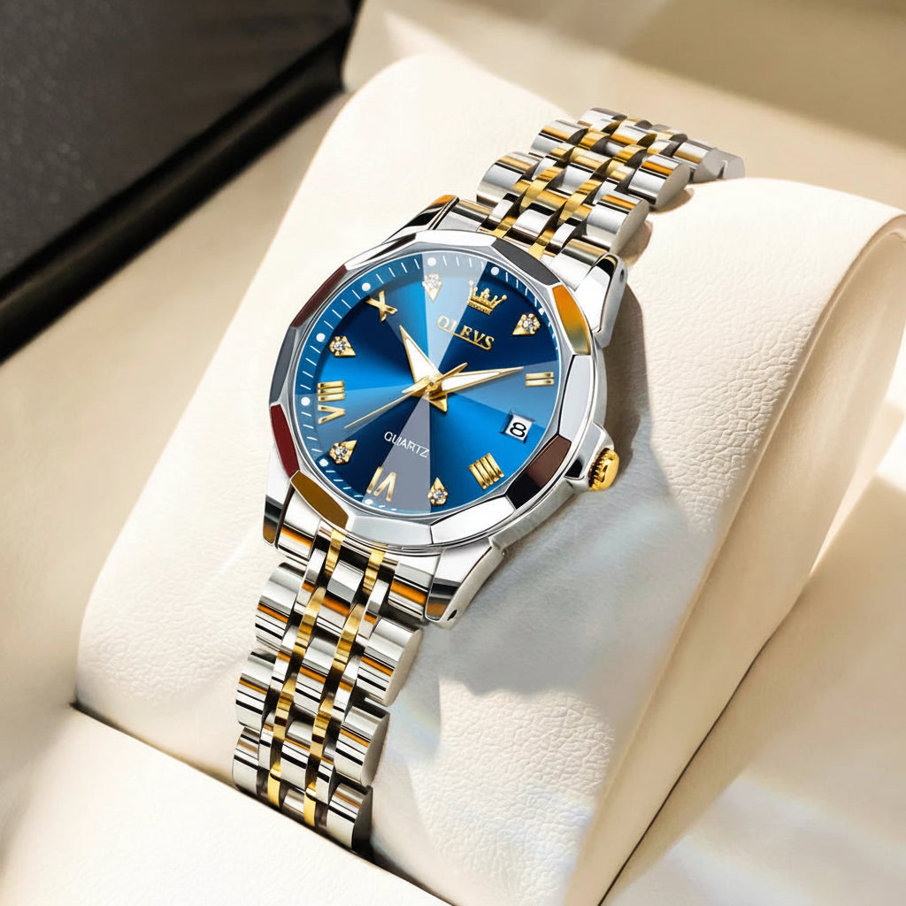 OLEVS 9931 Luxury Diamond Quartz Watch For Women - OLEVS