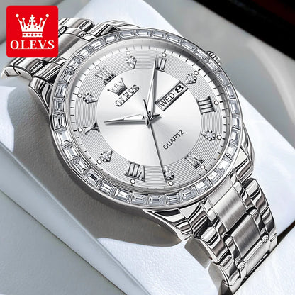 OLEVS 9906 Quartz Men's Watch Gold Diamond - OLEVS