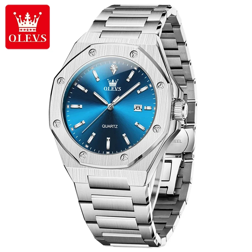 OLEVS 3613 Luminous Gold Stainless Steel Date Hombre Quartz Watch - OLEVS