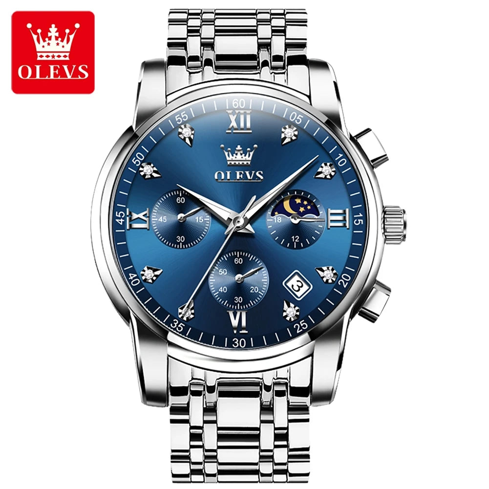 OLEVS 2858 Chronograph, Moonphase Watch - OLEVS