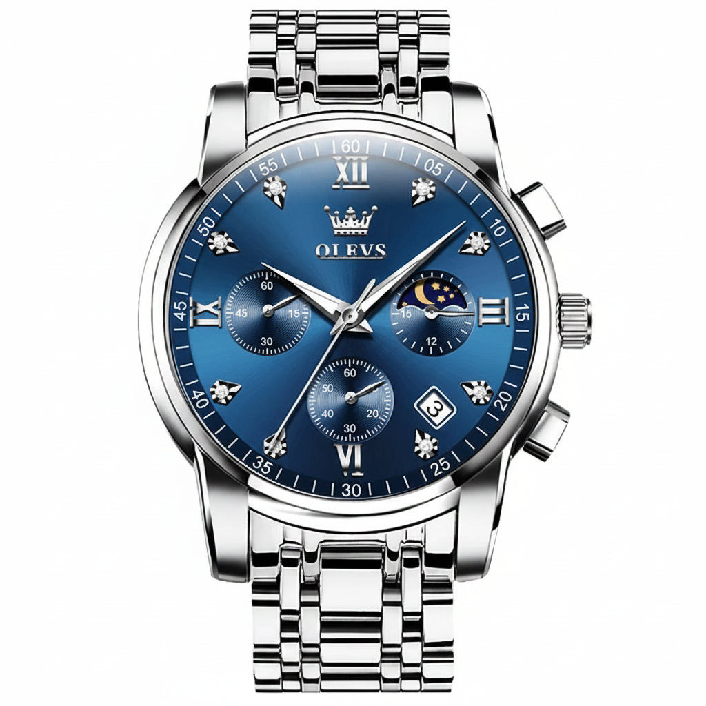 OLEVS 2858 Chronograph, Moonphase Watch - OLEVS