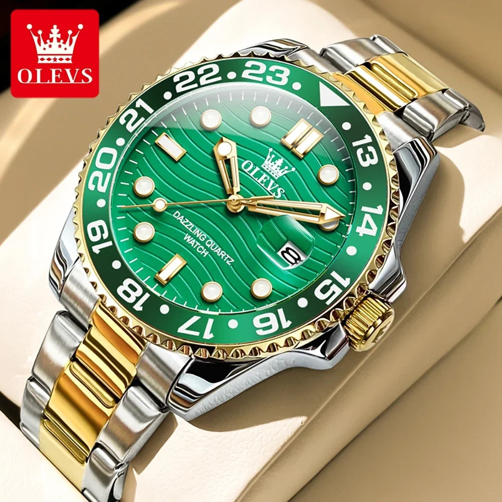 OLEVS 3610 Luxury Diving Series Colorful Bezel Fashion Original Quartz Watch - OLEVS