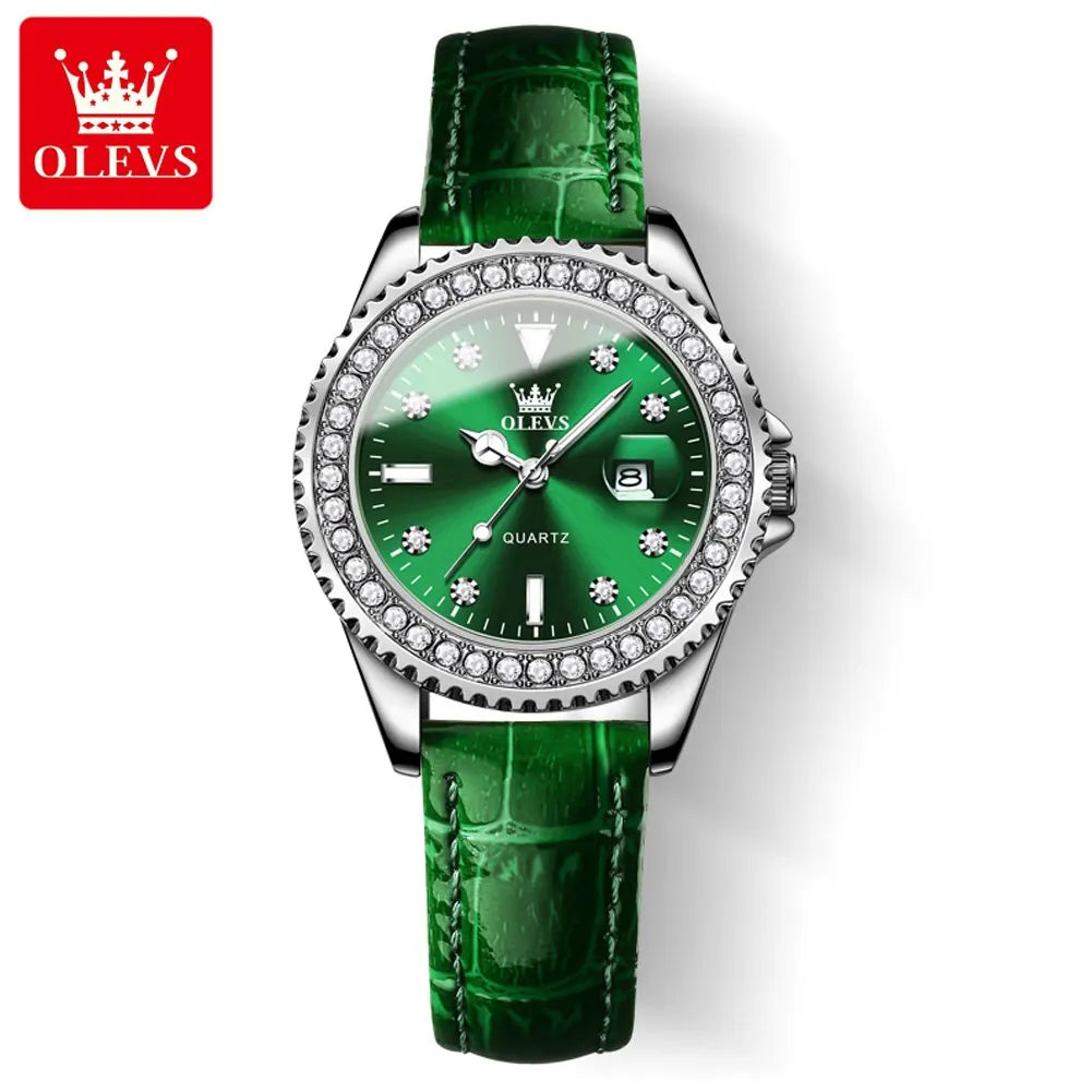 OLEVS 9945 Original Diamond Dial Quartz Watch for Women - OLEVS