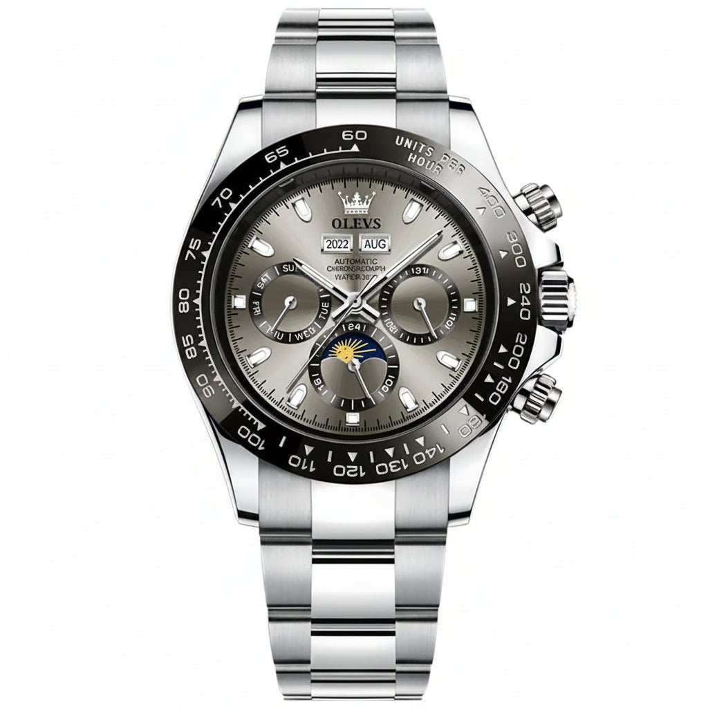 OLEVS 6654 Luxury Moon Phase Mechanical Watch - OLEVS
