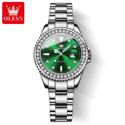 OLEVS 9945 Original Diamond Dial Quartz Watch for Women - OLEVS