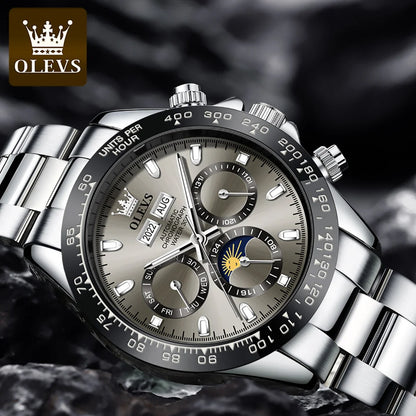 OLEVS 6654 Luxury Moon Phase Mechanical Watch - OLEVS