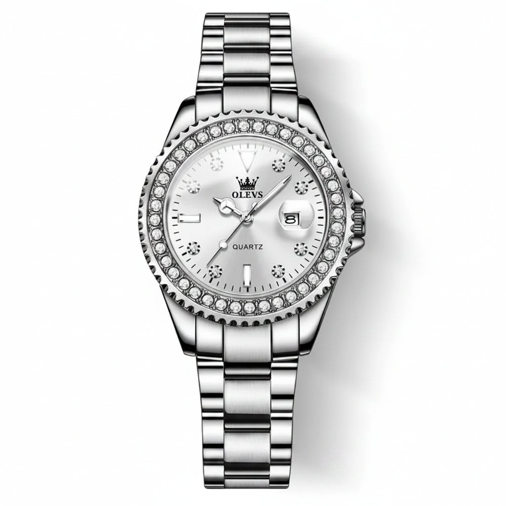 OLEVS 9945 Original Diamond Dial Quartz Watch for Women - OLEVS