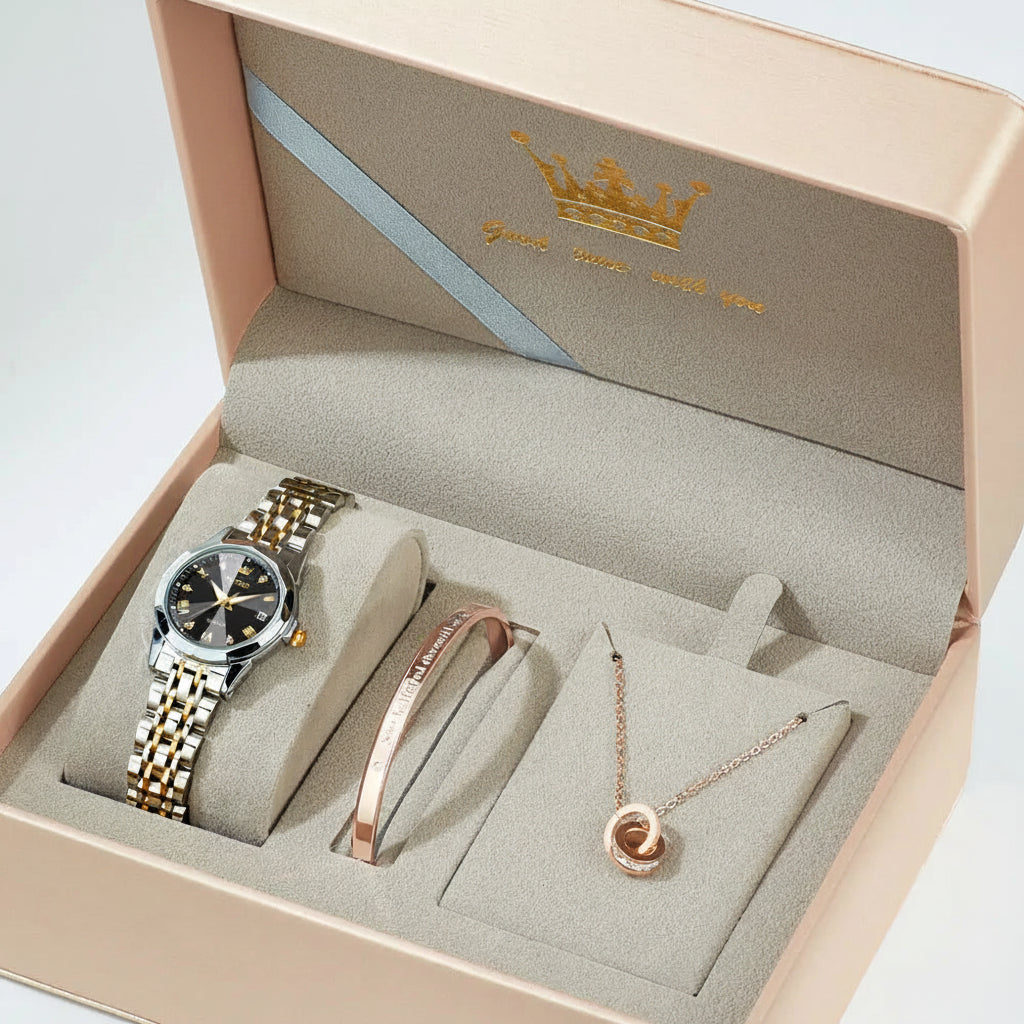 OLEVS 9931 Luxury Diamond Quartz Watch For Women - OLEVS