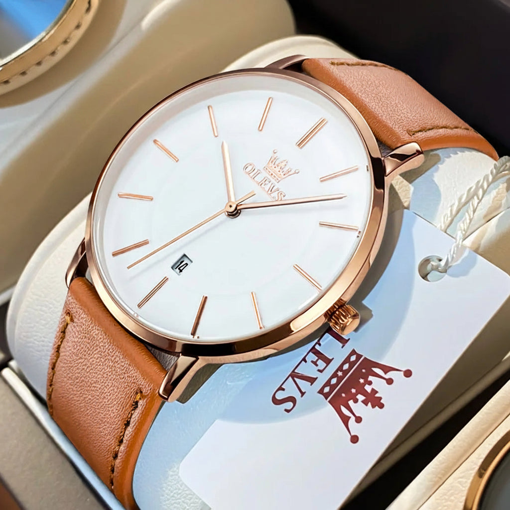OLEVS 5869 Leather Strap - OLEVS