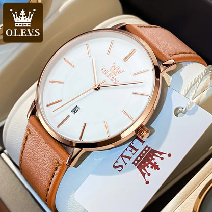 OLEVS 5869 Leather Strap - OLEVS