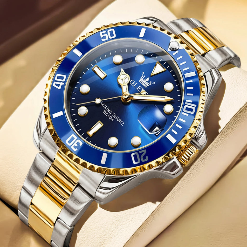 OLEVS 5885 Quartz Stainless Steel Divers Watch - OLEVS